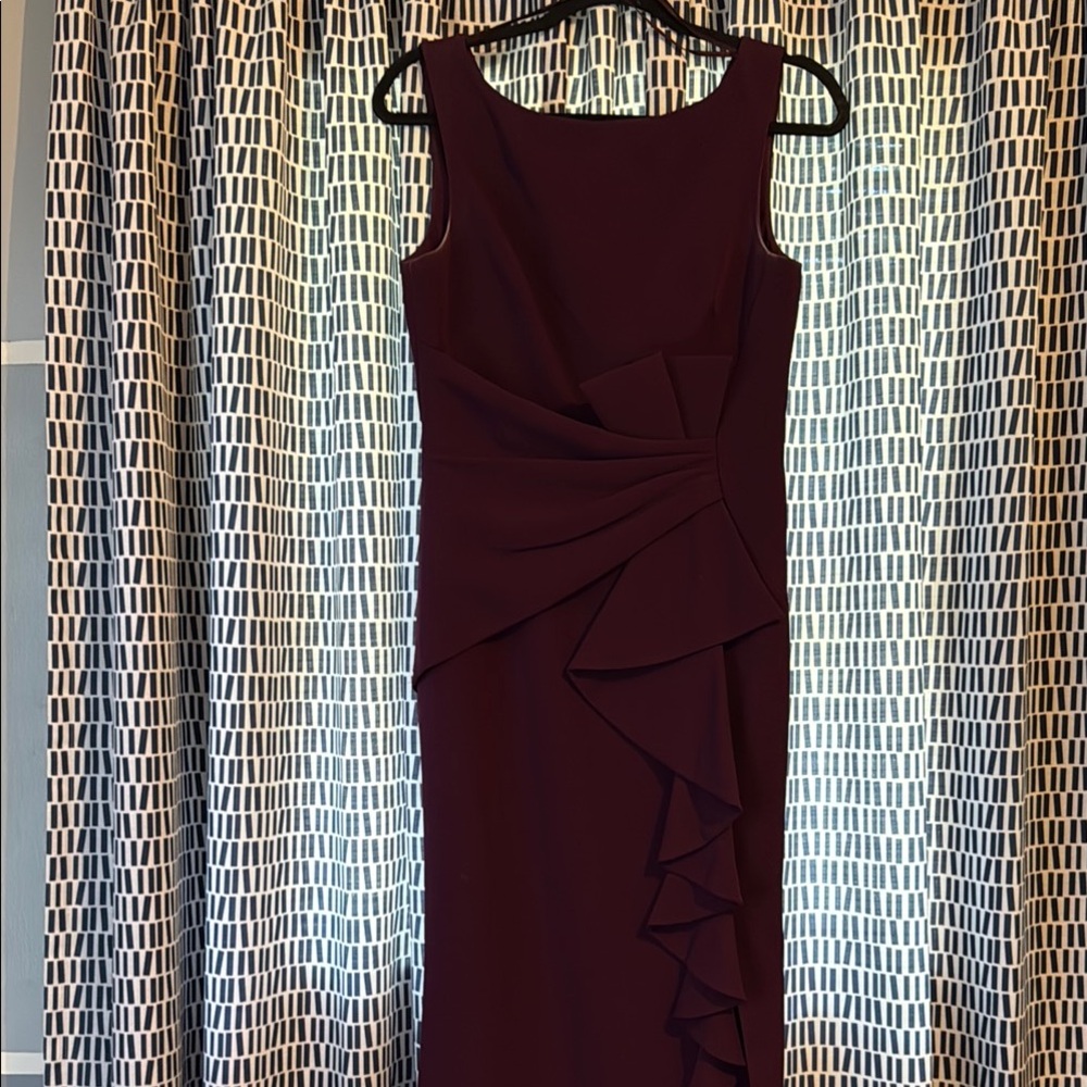 Eliza J Red Asymmetrical Ruched Maxi Dress